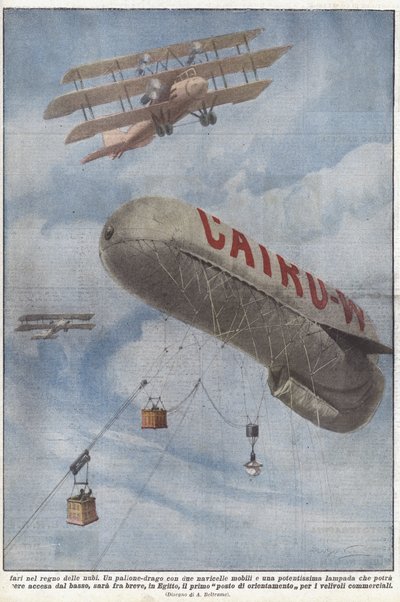 De vuurtorens in het rijk der wolken door Achille Beltrame